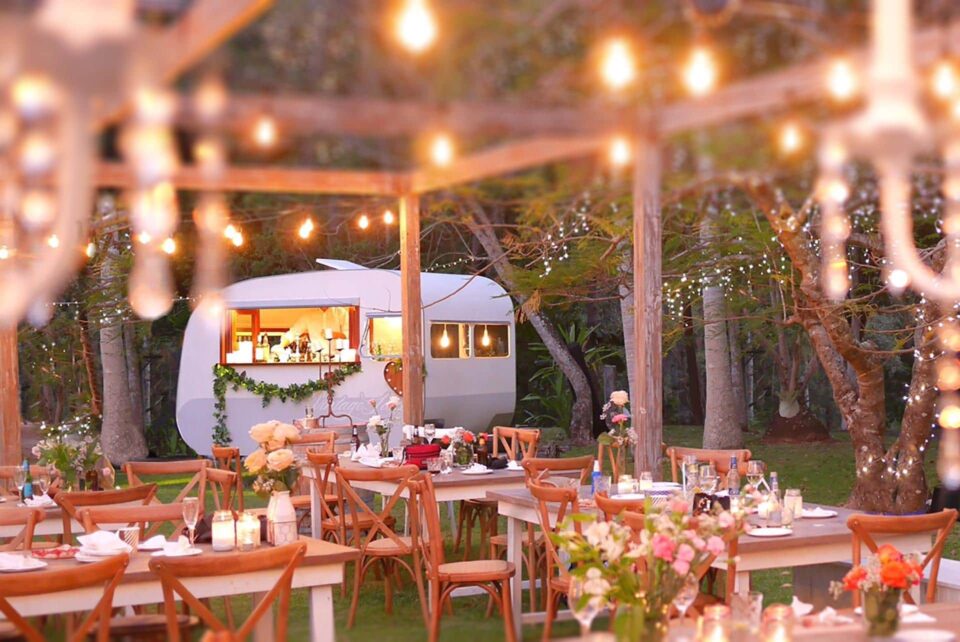 Pavilion Marques - Marquee Hire for Birthday Parties - Evening with Fairy Lights
